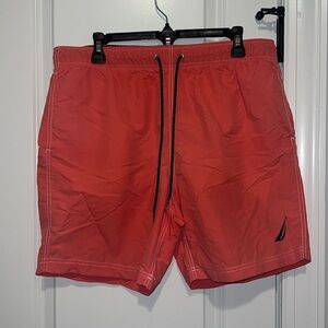Nautica Coral Swim Trunks Shorts Coral size Large like new
